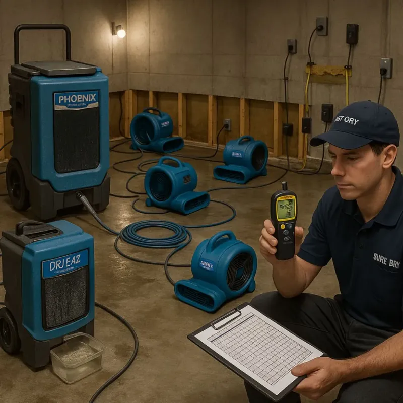 Structural Drying and Dehumidification process in Webb, AL